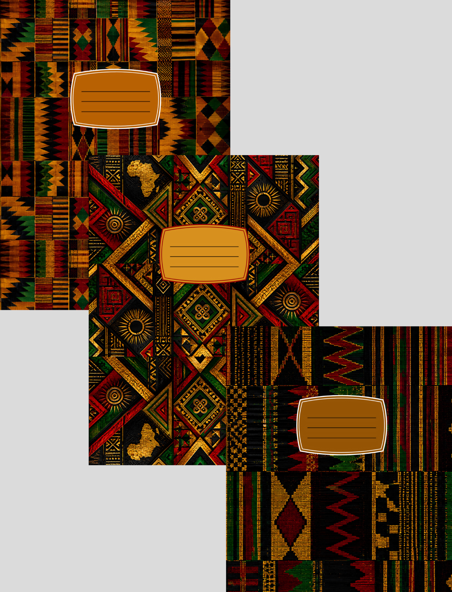 Kente Cloth Composition Notebook Cover Bundle
