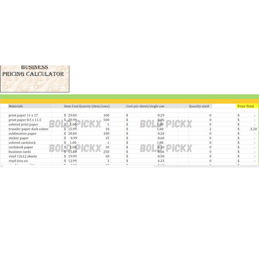 Product Pricing Calculator (Doc Sheets)