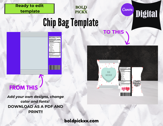 Chip Bag Template - Canva