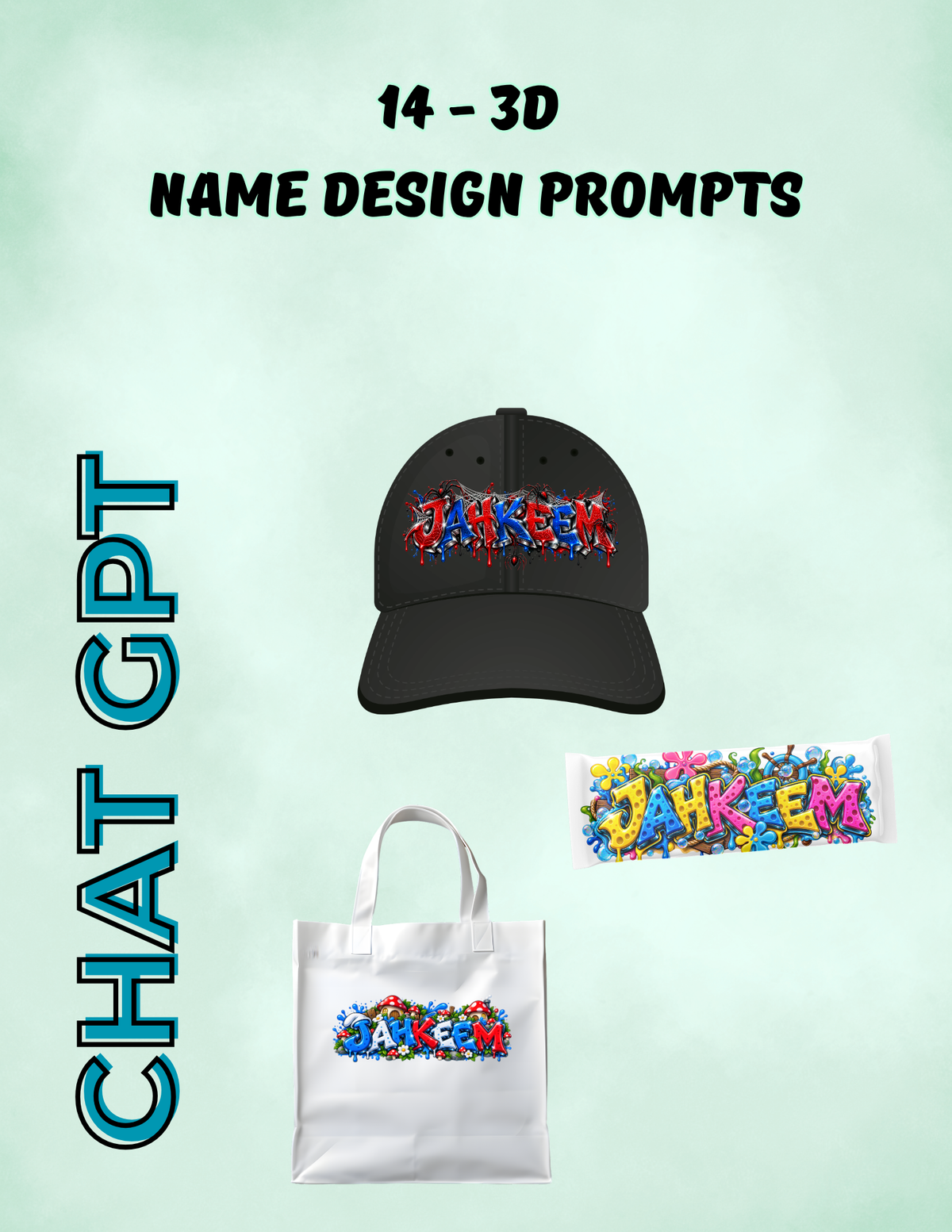 14 Editable Personalized Name AI Prompts | Digital Prompt Book