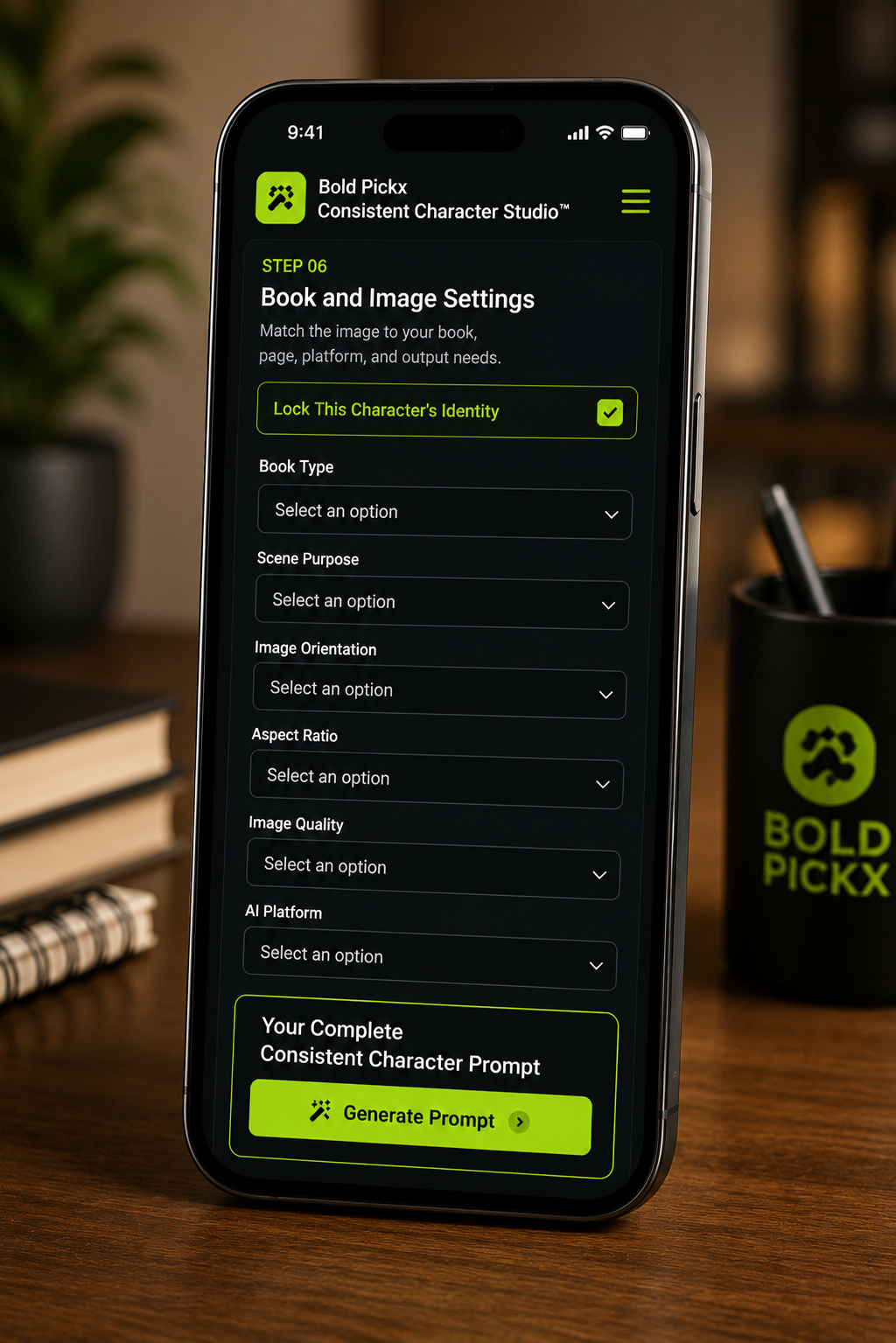 Bold Pickx Consistent Character Studio
