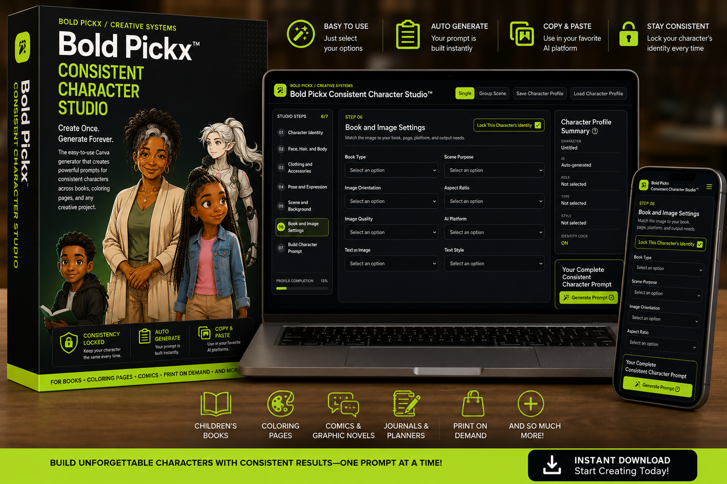 Bold Pickx Consistent Character Studio
