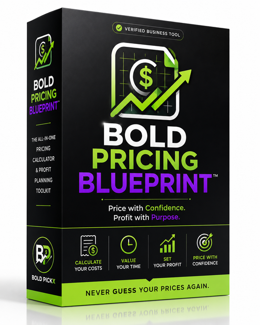 Bold Pricing Blueprint™ | Business Pricing Calculator & Profit Planning Toolkit (Excel)