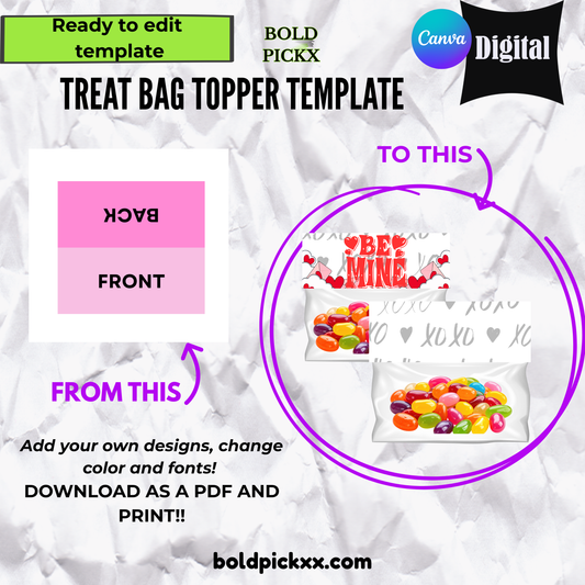 Treat Topper Template - CANVA-