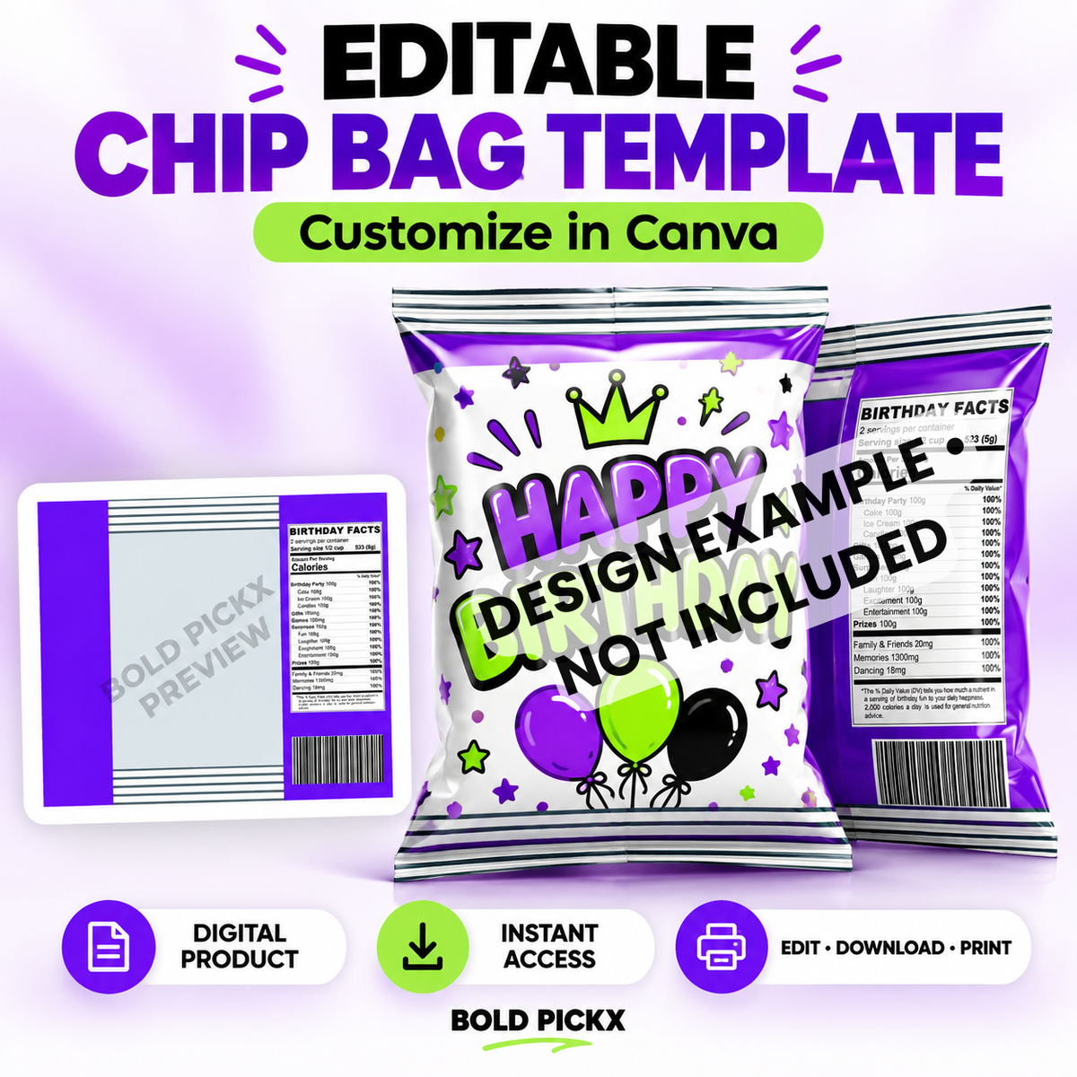 Chip Bag Template - Canva